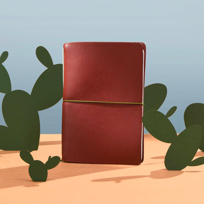 Endless Explorer - Refillable Cactus Leather Journal Regalia Paper - Maroon