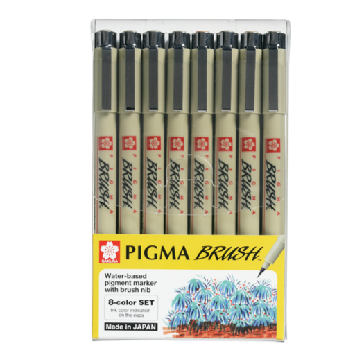 Sakura Pigma Brush 8 Colour Set