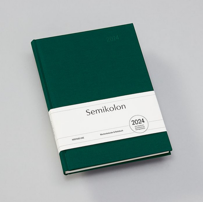 *Clearance* Semikolon Weekly Planner & Notebook A5 Agenda 2024 Forest