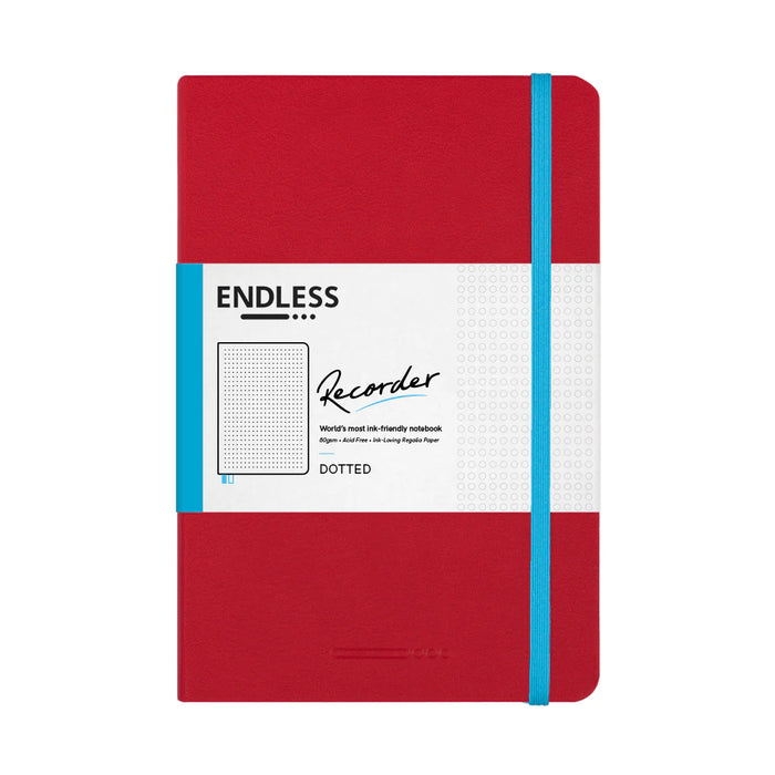 Endless A5 Recorder Notebook - Crimson Sky, Dotted - 80gsm Regalia Paper