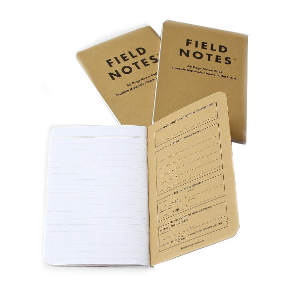 Field Notes Left Handed Ruled Notebooks (Set 3)