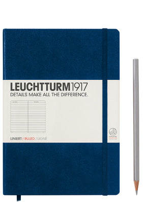 Leuchtturm Dark Blue Ruled Notebook, Medium (A5) 