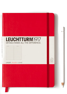 Leuchtturm Red Ruled Notebook, Medium (A5)