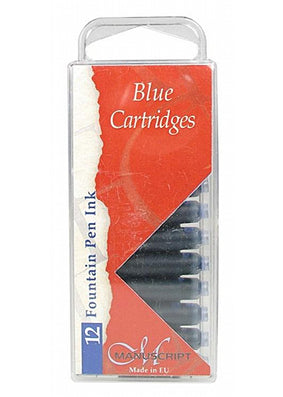 Manuscript Blue Ink Cartridges, 12