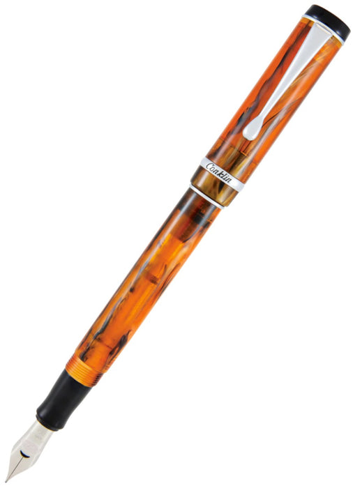 Conklin Duragraph Fountain Pen - Amber - Broad