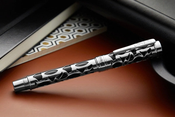 Conklin Endura Deco Crest Fountain Pen - Black/Chrome - F