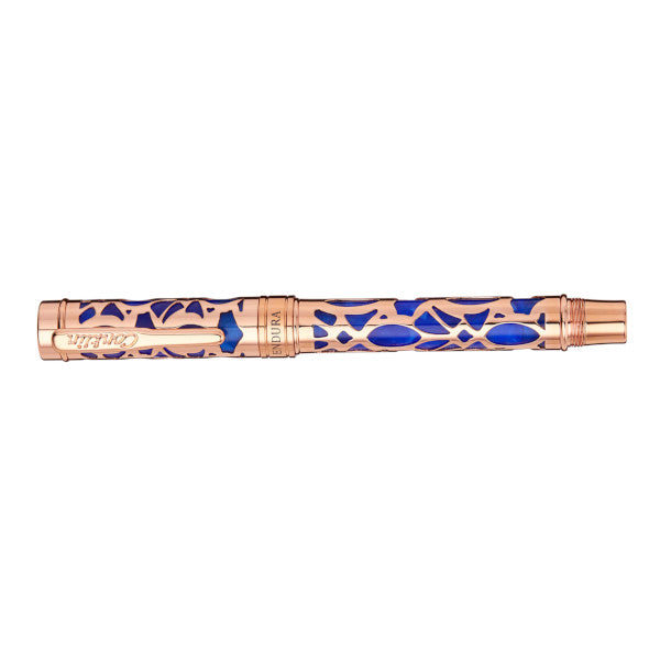 Conklin Endura Deco Crest Fountain Pen - Blue / Rose Gold - F