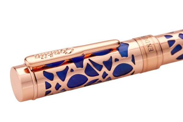 Conklin Endura Deco Crest Fountain Pen - Blue / Rose Gold - Omniflex
