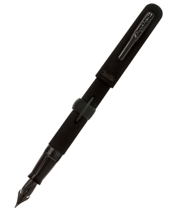 Conklin Mark Twain Crescent Filler Fountain Pen - Super Black Gunmetal - EF