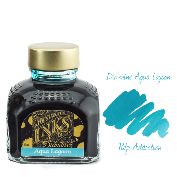 Diamine Fountain Pen Ink - Aqua Lagoon 80ml Bottle