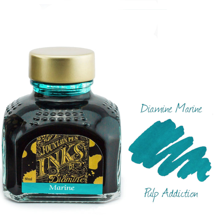 Diamine Fountain Pen Ink - Marine 80ml Bottle