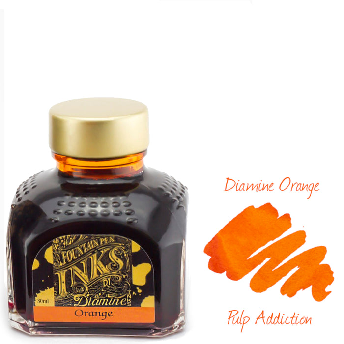 Diamine Fountain Pen Ink - Orange 80ml Bottle