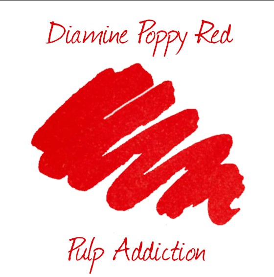 Diamine Fountain Pen Ink - Poppy Red 30ml Bottle