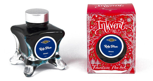 Diamine Red Edition Ink Bottle - Ruby Blues - Sheen - 50ml