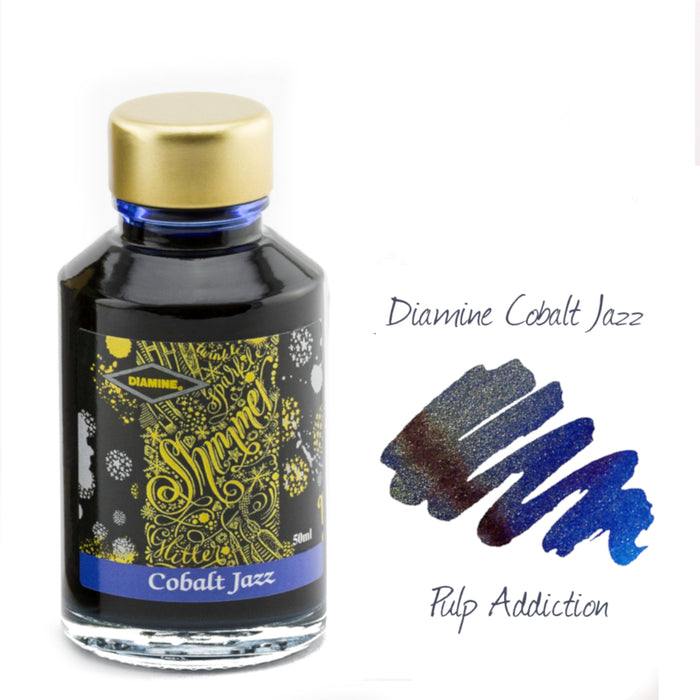 Diamine Shimmer Fountain Pen Ink - Cobalt Jazz 50ml Bottle