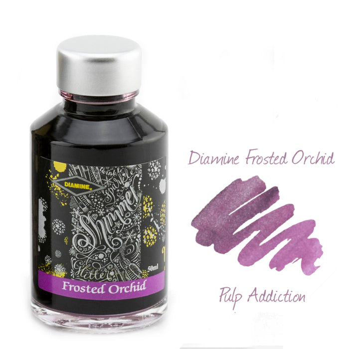 Diamine Shimmer Fountain Pen Ink - Frosted Orchid 50ml Bottle