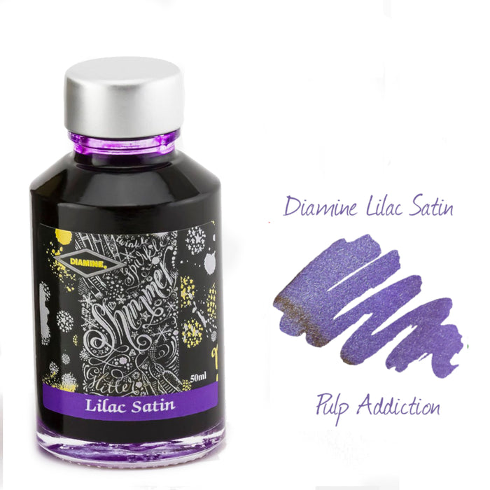 Diamine Shimmer Fountain Pen Ink - Lilac Satin 50ml Bottle