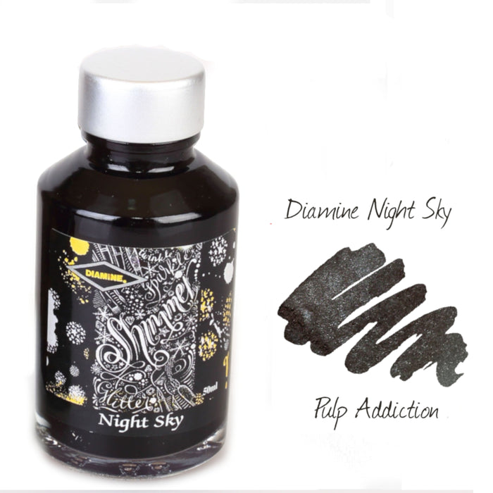 Diamine Shimmer Fountain Pen Ink - Night Sky 50ml Bottle