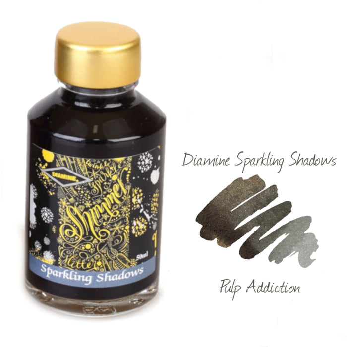 Diamine Shimmer Fountain Pen Ink - Sparkling Shadows 50ml Bottle