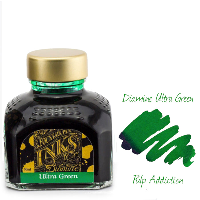 Diamine Fountain Pen Ink - Ultra Green 80ml Bottle