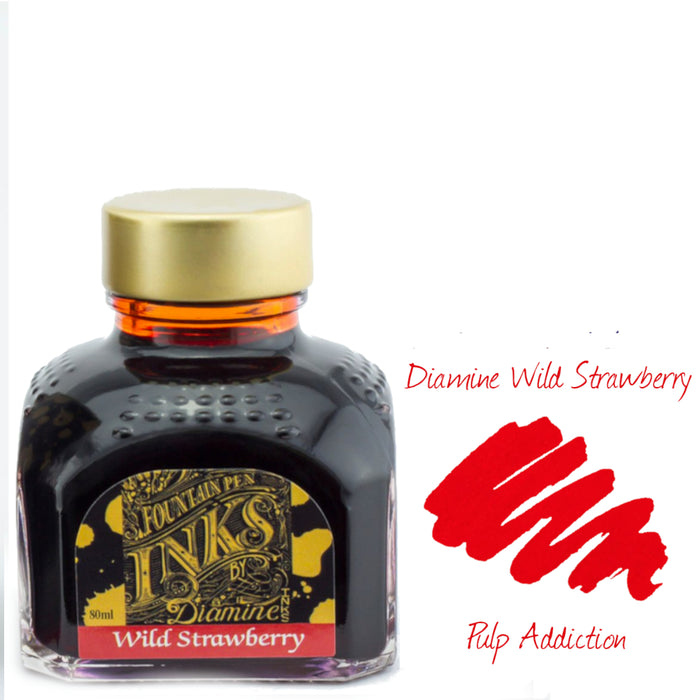 Diamine Fountain Pen Ink - Wild Strawberry 80ml Bottle