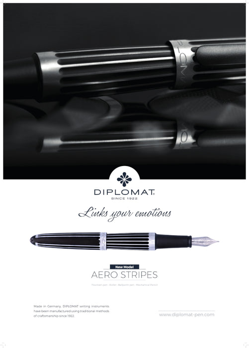 Diplomat Fountain Pen - Aero Stripes Extra Fine