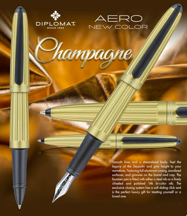 Diplomat Fountain Pen - Aero Champagne Extra Fine