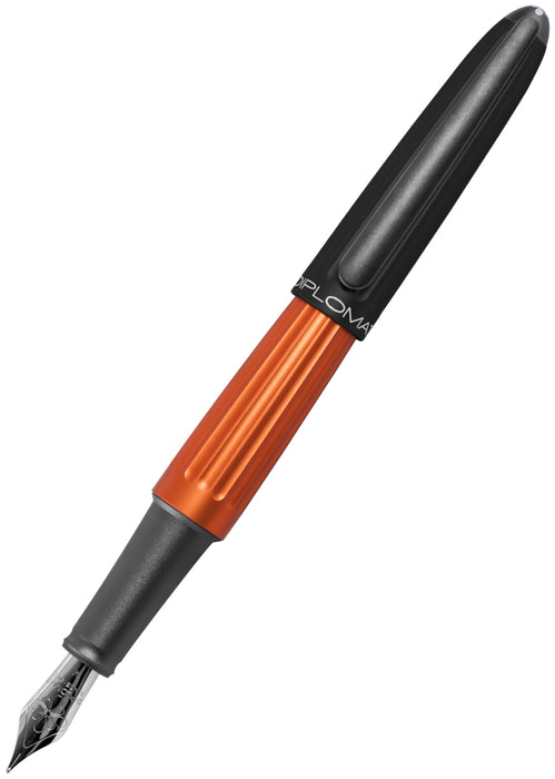 Diplomat Fountain Pen - Aero Black/Orange Broad