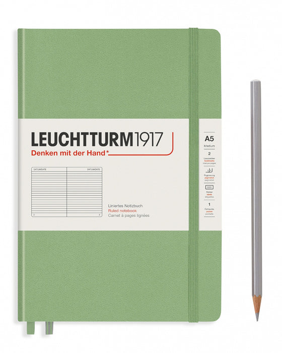Leuchtturm1917 Medium (A5) Notebook - Sage Ruled