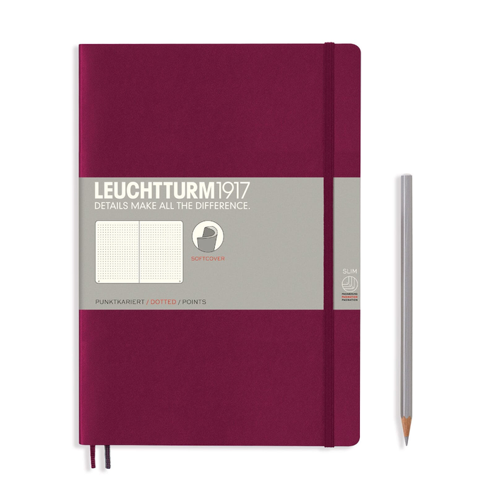 Leuchtturm1917 Softcover Paperback (B5) Notebook - Port Red Dotted