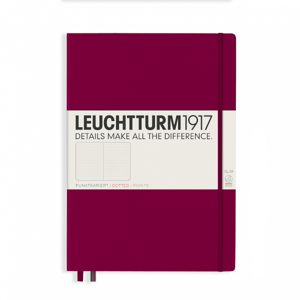 Leuchtturm1917 Slim Master (A4+) Notebook - Port Red Dotted