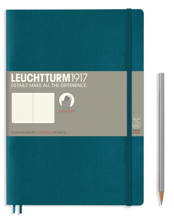 Leuchtturm1917 Softcover Paperback (B5) Notebook - Pacific Green Dotted