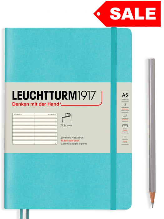 Leuchtturm1917 Softcover (A5) Notebook - Aquamarine Lined