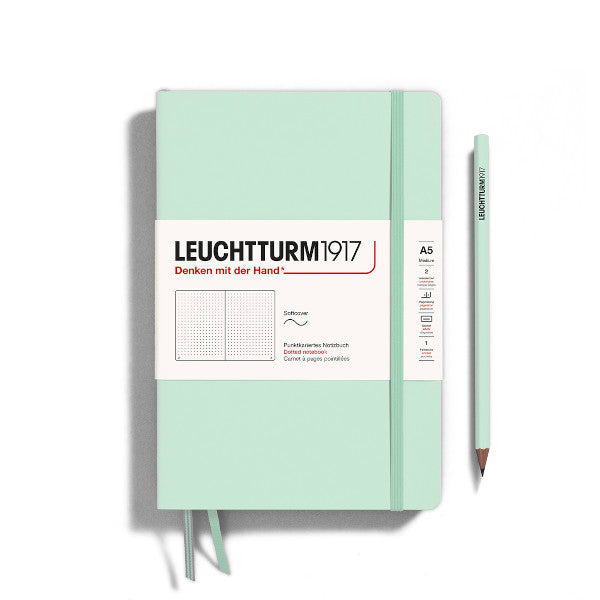 Leuchtturm1917 Notebook Softcover Medium (A5), 123 pages, Dotted, Mint Green