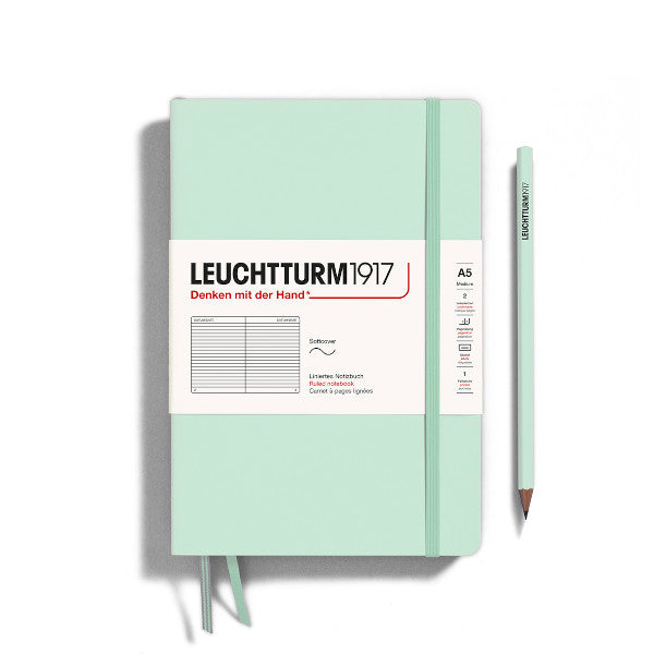 Leuchtturm1917 Notebook Softcover Medium (A5), 123 pages, Ruled, Mint Green