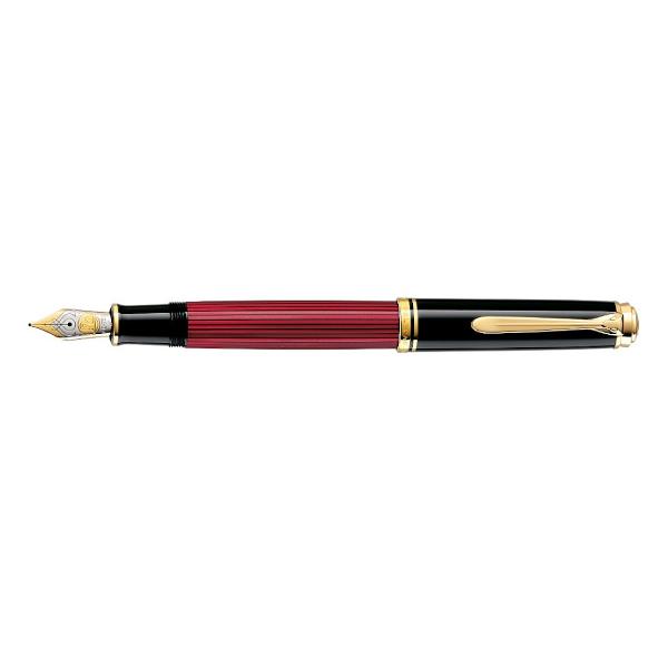 Pelikan M800 Fountain Pen - Souveran Black / Red - F