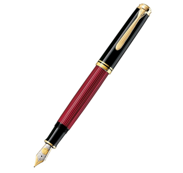 Pelikan M800 Fountain Pen - Souveran Black / Red - F