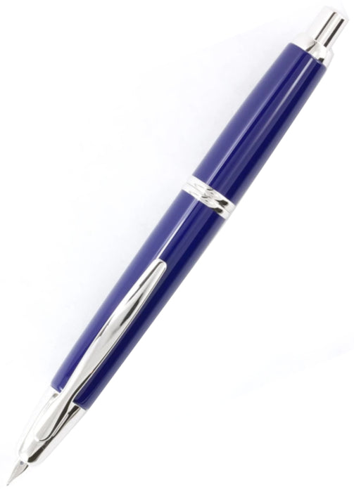 Pilot Capless (Vanishing Point) Rhodium Blue Fountain Pen - Medium