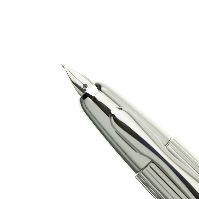 Pilot Capless (Vanishing Point) Silver Stripes Fountain Pen - Medium