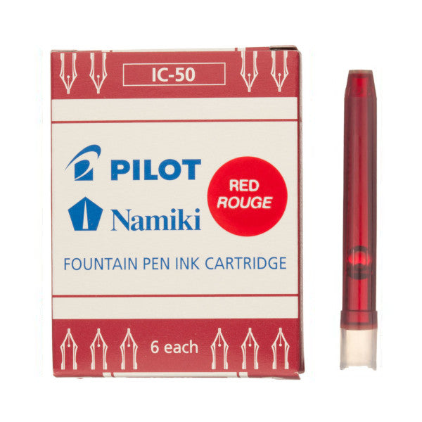 Pilot IC-50 Red Fountain Pen Ink Cartridges (6)