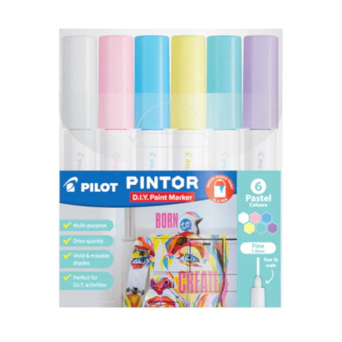 Pilot Pintor Fine Marker - Pastels 6pc Set