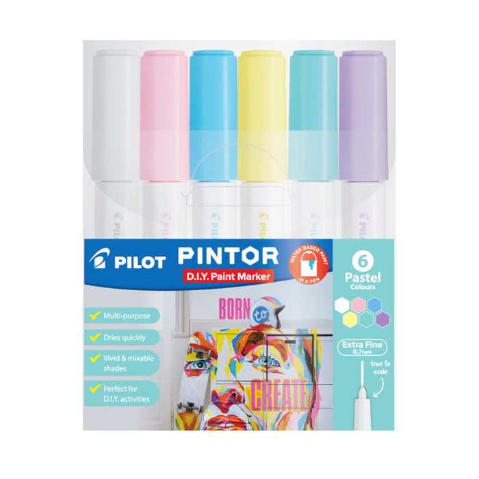 Pilot Pintor Extra Fine Marker - Pastels 6pc Set