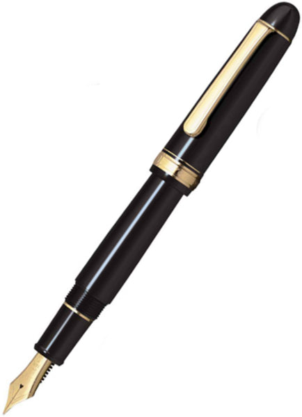 Platinum #3776 Century Fountain Pen - Black/Gold Soft Fine Nib