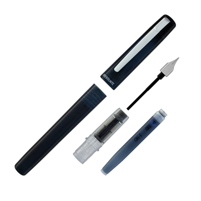 Platinum Prefounte Fountain Pen - Graphite Blue, Fine Point