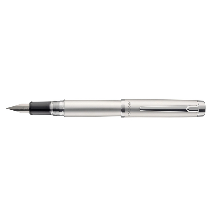 Platinum Procyon Luster Fountain Pen - Satin Silver - Medium