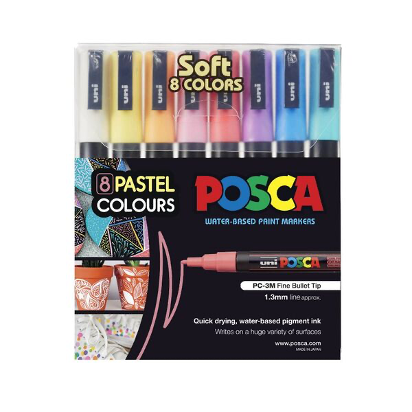 POSCA PC3M Paint Markers Pastel 8 Pack