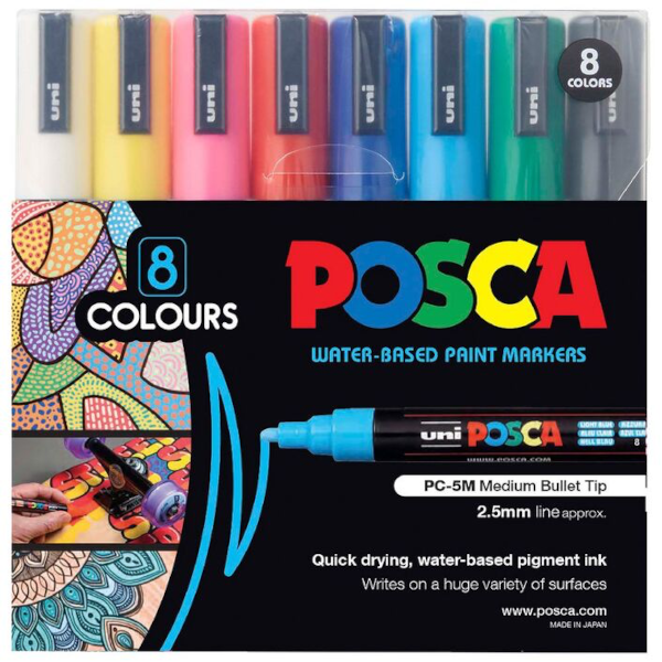 POSCA PC 5M Paint Marker Assorted 8 Pack