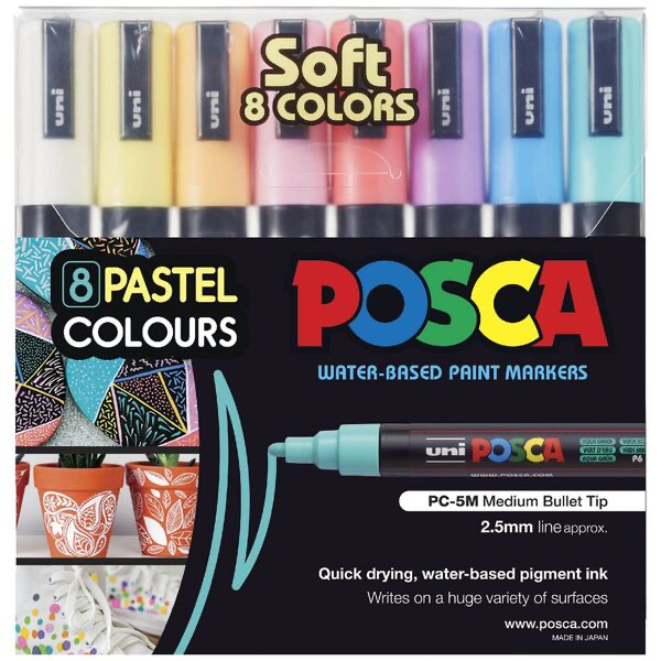 POSCA PC5M Paint Markers Pastel 8 Pack