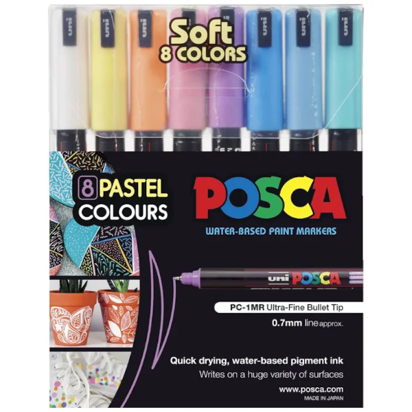 POSCA PC 1MR Paint Marker Pastel 8 Pack