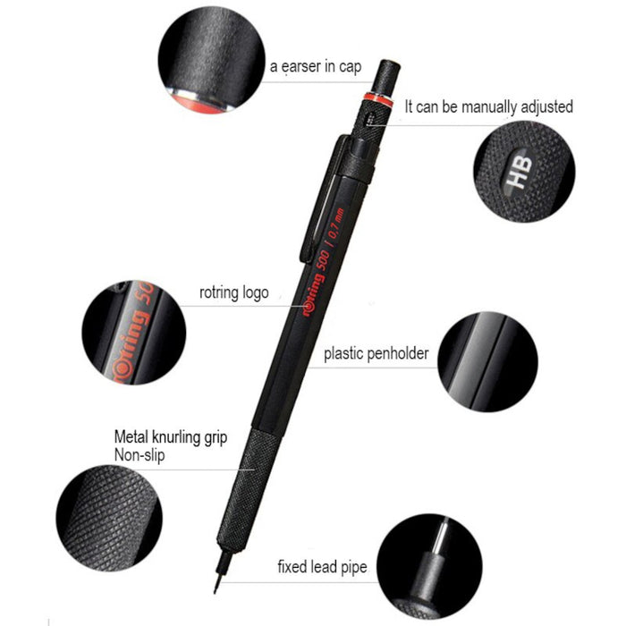 Rotring Mechanical Pencil - 500 Black 0.7mm